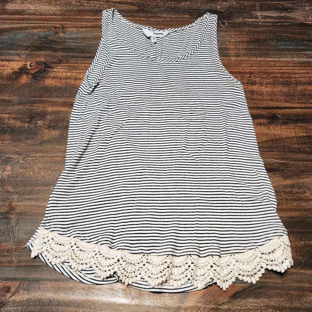 Sonoma Striped Tank Top Size PL